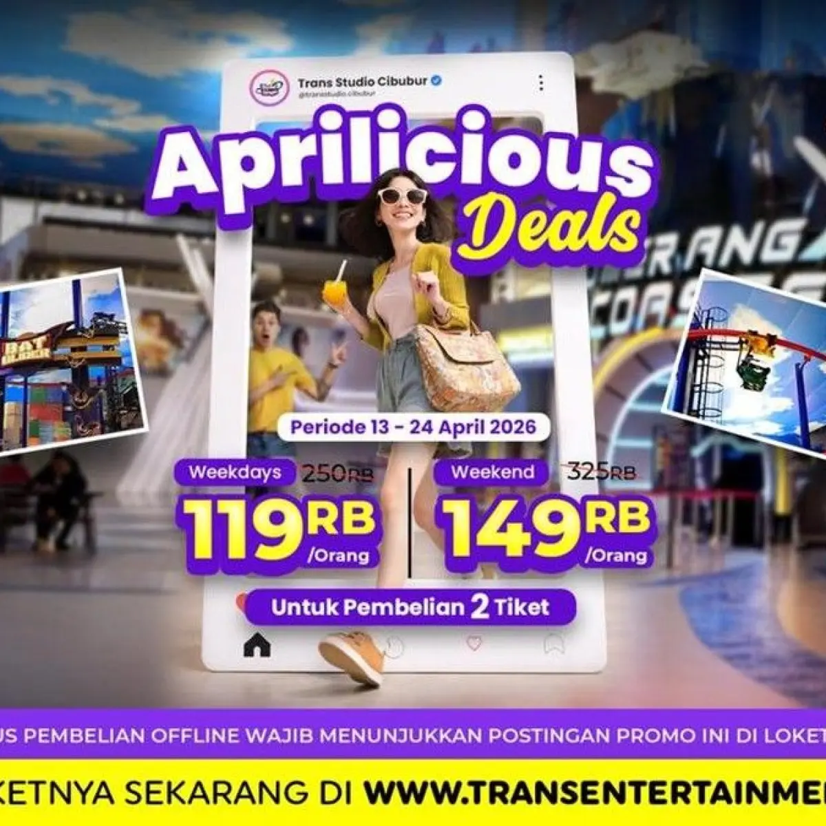 Cek Update Promo Aprilicious Deals Trans Studio Cibubur: Solusi Liburan Hemat di Bulan April
