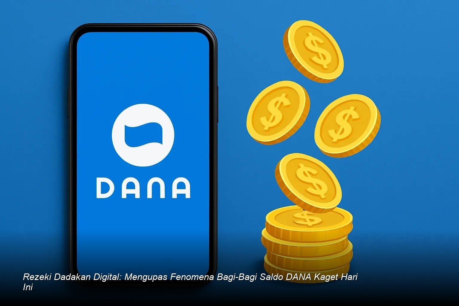 Tampilan layar ponsel yang menampilkan notifikasi saldo DANA masuk dari fitur DANA Kaget.